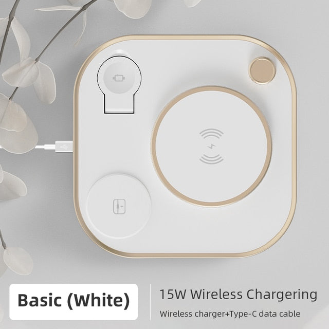 15w Fast 3 In 1 Wireless Charger Lamp