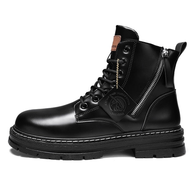 High Top Men's Leather Shoes