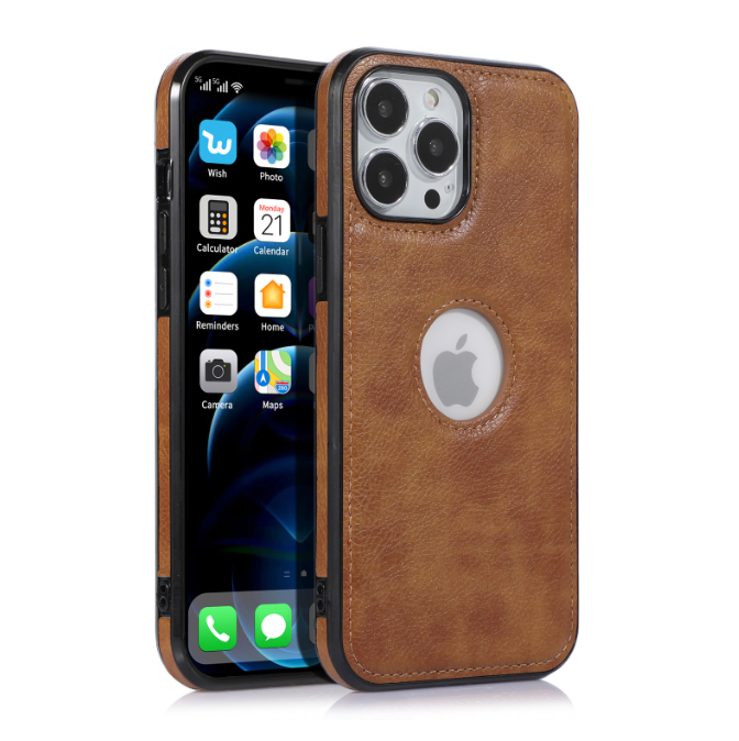 Solid Color Leather Phone Case