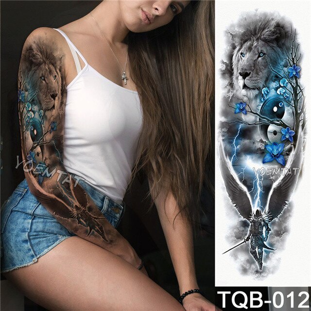 Geisha og indisk Full Arm Tattoo