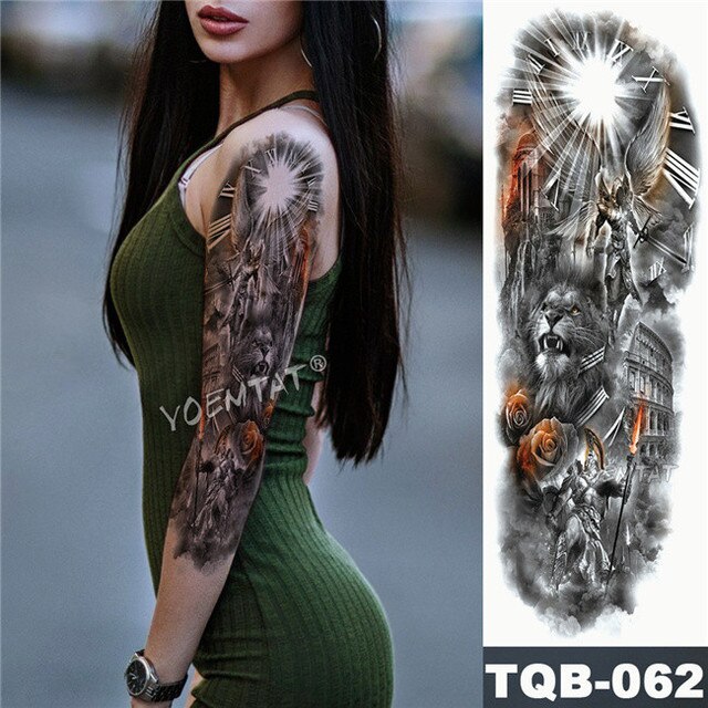 Geisha and Indian Full Arm Tattoo