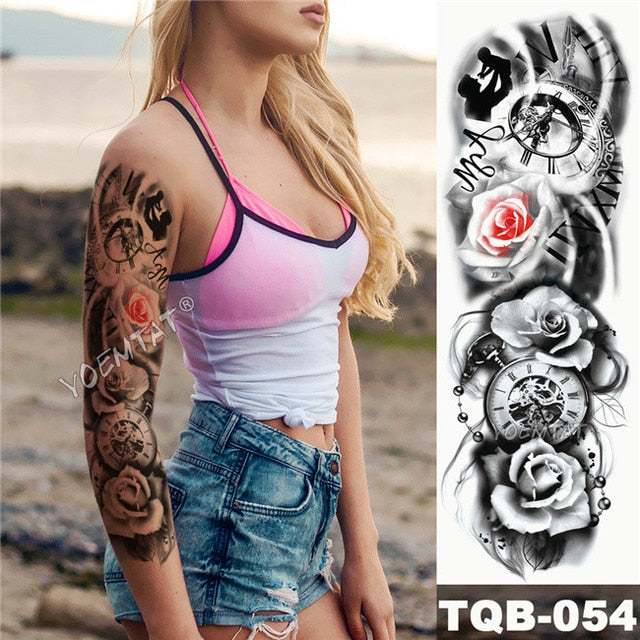 Geisha og indisk Full Arm Tattoo