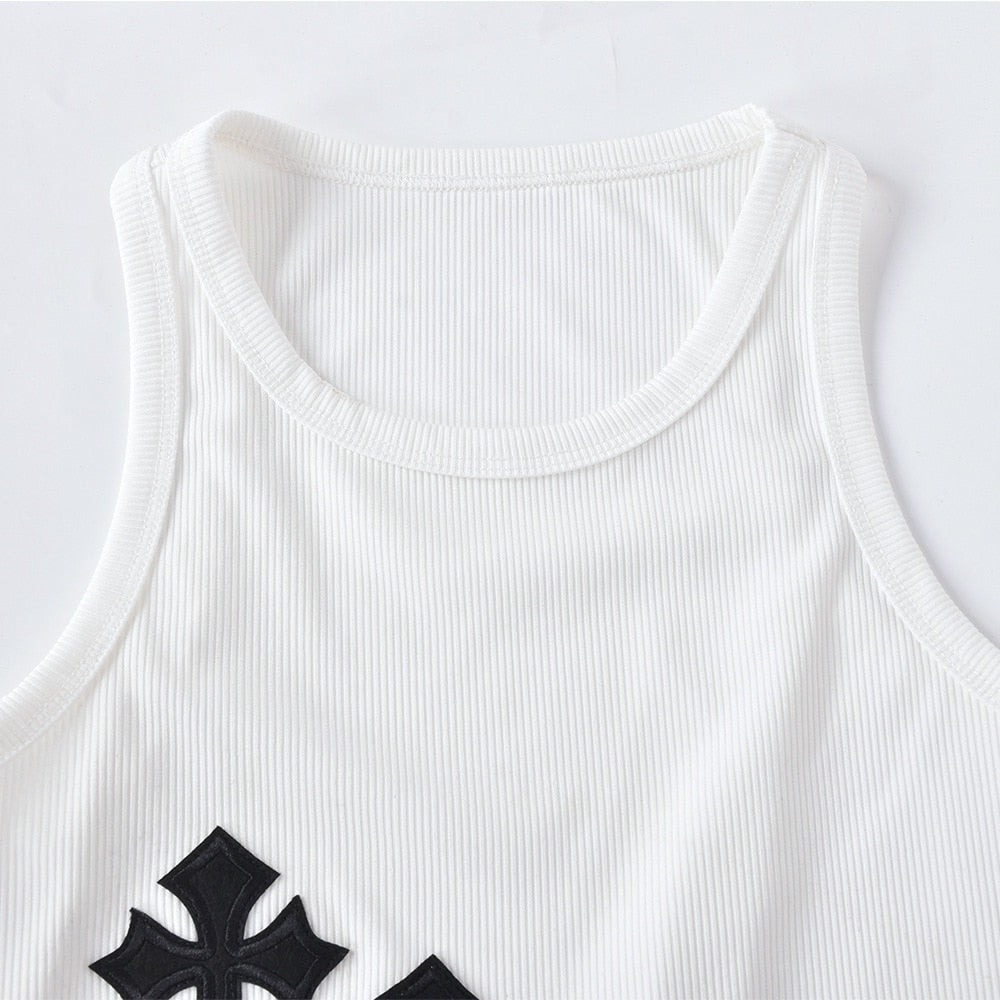 Ærmeløs O-hals Basic Slim Vest Tee