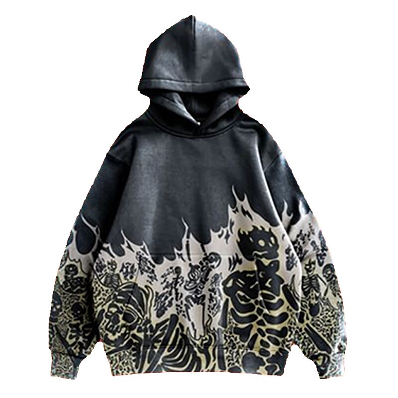 Streetwear Skull Print Hoodies