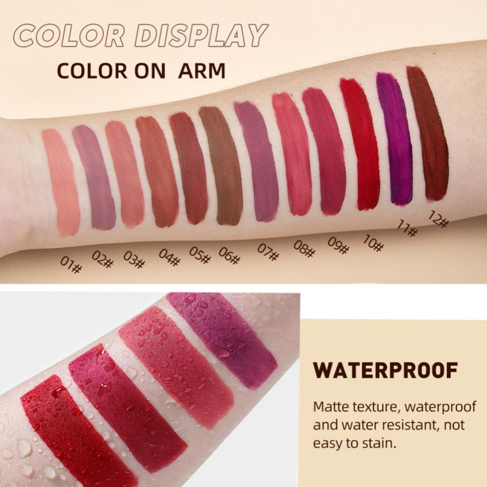 6 stk/Sæt Velvet Matte Lip Gloss