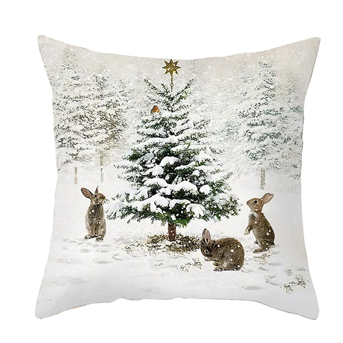 Christmas Elk Tree Cushion Cover