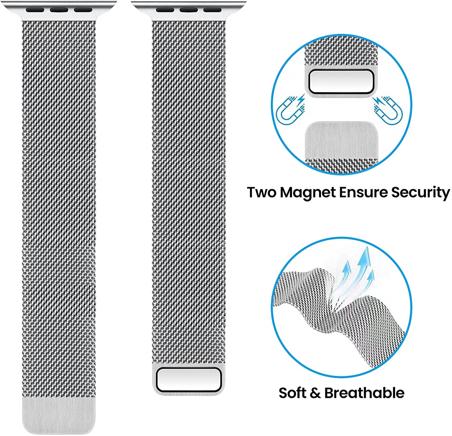 Magnetisk dobbeltsektionsrem til iWatch