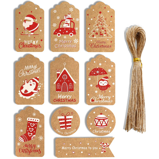 Santa Claus Snowman Penguin Christmas Gift Tags