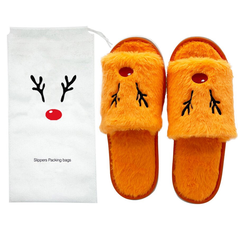 Women Christmas Slippers Plush Shoes