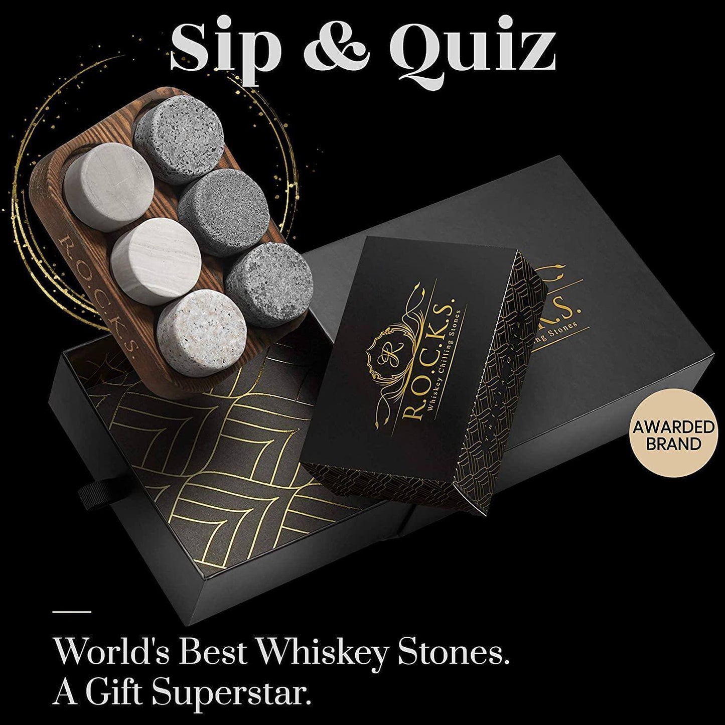 The Original Rocks x Whisky Trivia Quiz Gavesæt - 100 Q&amp;A