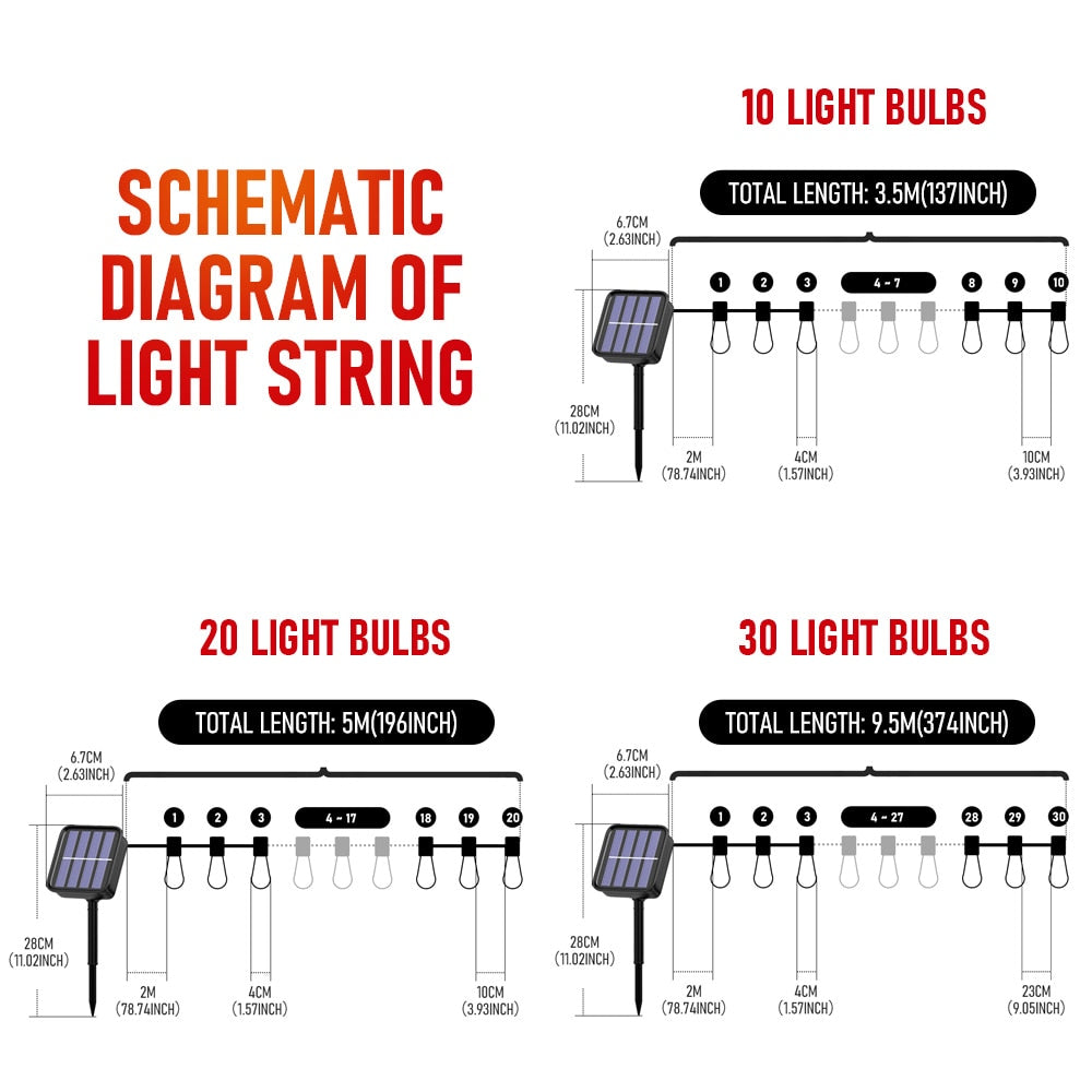 LED Solar Julelys